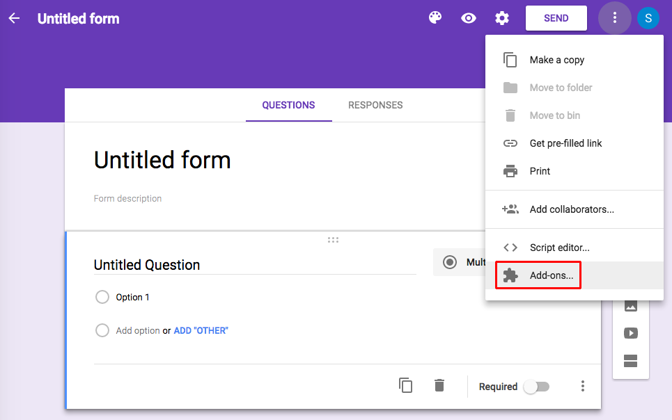 Add-ons Google Forms